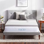 LUCID 7.5 cm Bamboo Charcoal Memory Foam Mattress Topper - Activated Charcoal - Breathable Mattress Topper, Double Bed (135 x 190 cm)