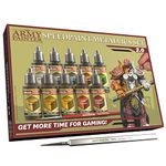 The Army Painter Speedpaint Metallics Set 2.0+ - 10 Speed Model Paint Kit - Pre-Loaded with Mixing Balls, 1 Basecoating Model Paint Brush, Army Painter Speed Paint Metallic Miniature Painting Kit