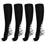 ACWOO Compression Socks for Women & Men, 2 Pairs Best Graduated Stockings Support, Non-Slip Breathable Running Socks for Sports, Flight, Maternity Pregnancy, Nurses, Travel - Boost Stamina & Recovery