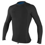 O'Neill Men's Hyperfreak 1mm Neoprene/Skins Long Sleeve Top, Black/Black, Large