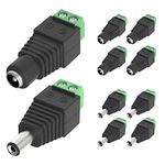 VCE DC Power Connector Male Female 5 Pairs 5.5mm x 2.1mm 12V Power Jack Plug for CCTV Camera