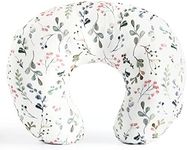 GRSSDER Nursing Pillow Cover Stretchy Minky Removable Nursing Covers for Breastfeeding Pillows, Ultra Soft Comfortable Slipcover for Girls, Stylish Flora Pattern