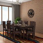 WOODNETIC Sheesham Wooden Dining Table 8 Seater with Chairs for Living Room, Dining Room (Walnut)