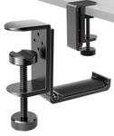 APPHOME Foldable Headphone Stand Hanger Holder, Space-Saving Aluminum Soundbar Stand with Universal Fit for Gaming PC Accessories, Under Desk Clamp Hook Mount (Black-1PC)