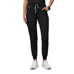 FIGS Zamora High Waisted Jogger Style Scrub Pants for Women - Black, Large Tall