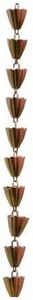 BestNest Ancient Graffiti Scalloped Rain Chain,Browned Copper Finish