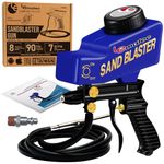 LE LEMATEC Portable Sandblaster Gun Kit, Air Compressor Sand Blaster, Paint & Rust Remover, Abrasive Media & Soda Blaster for Metal, Wood, Automotive & DIY Surface Prep, AS118-2C