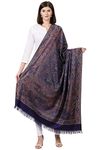 Pashtush Women's Kashmiri Shawl, Faux Pashmina Shawl, Warm and soft, Luxury Design (navy)