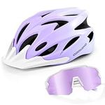 Odoland Flash Bike Helmet with Cycling Sunglasses - Adult Cycling Helmets for Road Bike Mountain Bike - Adjustable Lightweight Cycling Helmet for Men and Women Illusionary AW