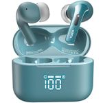 TOZO T20 Wireless Earbuds, Bluetooth Earphones 48.5 Hrs Playtime with LED Digital Display, IPX8 Waterproof, Dual Mic Call Noise Cancelling, 10mm Broad Range Speakers (In-Ear, Green)