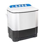 EUASOO 24Lbs Portable Washer and Dryer, Portable Washing Machine, Washer (16Lbs)& Spin(8Lbs)2 in 1 Twin Tub Washer Compact Machine with Drain Pump