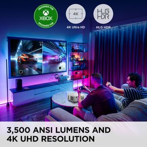 ViewSonic 4K UHD Laser Projector – 3500 Lumens, 240Hz, HDR, 300" Display