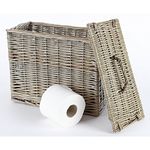 Katie Jane HOME Antique Wash Wicker Toilet Loo Roll Basket Holder Tidy Storage