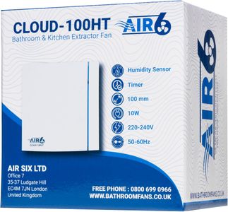 AIR 6 Cloud-100HT Bathroom Extractor Fan – Quiet, High Power
