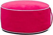 QILLOWAY Indoor/Outdoor Inflatable Stool,Round Ottoman, All Weather Foot Rest for Kids or Adults, Camping or Home (RED)…