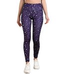 Rock Paper Scissors Women's Skinny Fit Polyester Blend Leggings (ONSWG-TIGHTS-STARS-M_Multicolour_M)