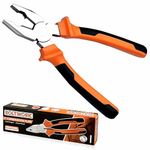 Boltwork 8 Inch Combination Pliers CRV Steel Heavy Duty Drop Forged, Polished for Corrosion Protection & Durability, Hardened & Tempered, with Comfortable Soft Grip Handles