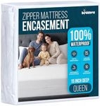 Beddora Zippered Mattress Encasement Queen - 100% Waterproof and Bed Bug Proof Mattress Protector - Absorbent, Six-Sided Mattress Cover (Pack of 2)