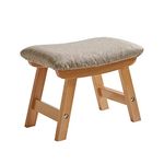 Aibiju Wooden Footstool, Foot Stool Ottoman Pouffe Padded Chair Stool with Removable Cover 4 Beech Legs Suitable for Bedroom, Living Room and Kitchen, (Natural leg + Beige cushion), YDEU-1358