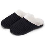 Apolter Women's Comfort Memory Foam Slippers Wool-Like Plush Fleece Lined House Slippers Warm Anti-Skid Slip on for Indoor Outdoor