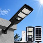 XERGY 50W Solar LED Street Light with Remote – 96 LEDs, Motion Sensor, Dusk to Dawn Sensor, IP67 Waterproof, 3W Solar Panel, 2000mAh Battery – Outdoor Lighting for Garden, Yard, Driveway, Garage