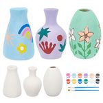 WEBEEDY 3 Sets Vase Pottery Painting Kit Paint Your Own Ceramic Vase Set Ready to Paint Ceramics DIY Paint Craft Kit Classroom Craft Project Fun Home Acticity