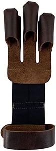 Hide & Drink, Three-Finger Archery Glove Handmade from Full Grain Leather - Bourbon Brown