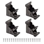 Enenes Folding Leg Brackets, 4 PCS Lock Extension Support for Table Bed Leg Bronze Steel Foldable Hinge Hardware with Screws (Black)