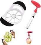 YQkangzhu Apple Corer, 8 Blade Apple Slicer and Corer, Fruit Cutter, Apple Divider, Stainless Steel Slicer, Seeder Core Remover Tools Kit for Fruits, Vegetables, Pear, Ergonomic Handle, Easy Grip