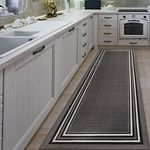 BY COCOON 2'x8' Runner Rug| Carpet Runner Kitchen Rug Kitchen Runner Washable Rug Entryway Rugs Hallway Runner Runners Rugs for Hallway Non Slip Rug Runner (60 Cm x 244 Cm Grey Rug)