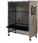 DECKALY Universal Bird Cage Cover, Dark Colored Drape for Animal Crate, Waterproof & Washable Night Cover for Cages, Distraction and Light Eliminator for Mink, Totoro, Parakeets, Parrot (Khaki)