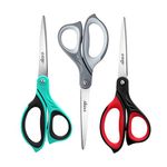 LIVINGO Crafting Scissors Set, 3 Pack 8.5" Ultra Sharp Blade Shears, Professional Ergonomic Comfort Grip Scissors for School Stationery Office Home Supplies Fabric Dressmaking DIY Cutting All Purpose