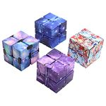 Aohcae Infinity Cube Fidget Toy 4PCS, Magic Infinity Cube Desk Toy Mini Sensory Toys Stress Relief Tool Anti-Stress Fidget Toys Suitable for Adults and Kids