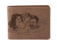 Karmanah Photo Engraved Genuine Leather Men's Wallet | Pure Leather Wallet for Men with Photo Engraving | Wallet Gifts for Men | RFID-Protected Leather Wallet