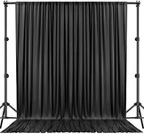 LALAPORT 10ft x10ft 190 GSM Seamless Durable Backdrop for Party, Wedding, Baby Shower, Birthday, Graduation, Exhibition Decoration Photography Bridal Shower Drape Photo Booth Home Curtain - Black