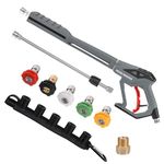 RIDGE WASHER Pressure Washer Gun with Replacement Extension Wand, High Power Washer Spray Gun, M22 Fitting, 5 Nozzle Tips with Nozzle Holder, 42 Inch, 4000 PSI