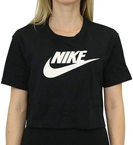 Nike Women's Sportswear Icon Futura Essential Cropped T-Shirt, Medium, Black