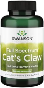 Swanson Full-Spectrum Cat's Claw - Herbal Supplement Promoting Digestive Health & Immune System Support - Natural Formula Supporting Joint Health - (100 Capsules, 500mg Each)