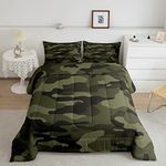 Camouflage Comforter Set for Kids Boys Girls Camo Comforter Camouflage Print Bedding Set Bedroom Decor Military Style Green Duvet Set Twin Size Quilt Set 2Pcs