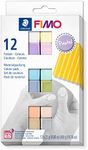 STAEDTLER 8023 C12-3 FIMO Soft Oven Hardening Modelling Clay 12 x 25 g Blocks - Pastel Colours