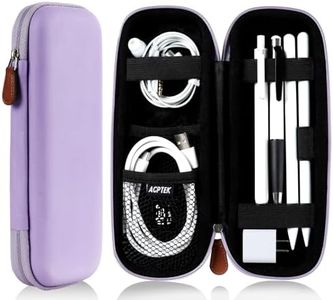 AGPTEK Case Holder for Apple Pencil, Slim PU Leather Carrying Case Pouch Cover Compatible with Apple Pen Accessories, USB Cable, Earphone, Samsung Stylus iPad Pro Pen/Pencil, Recording Pen (Purple)