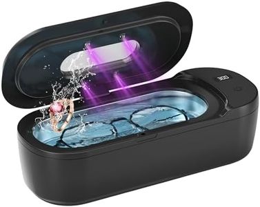 KUNPHY Ultrasonic Jewelry Cleaner, 48KHz Jewelry Cleaner Machine with Digital Timer, Dual Cleaning Modes, 304 Stainless Steel Tank for Rings, Eyeglasses, Retainers, Dentures, Black