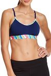 Balanced Tech Printed Performance Seamless Sports Bra - Blue Chevron - Small