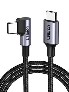 UGREEN USB C to USB C Cable, 60W Right Angle 90 Degree L Shape Type C PD Fast Charger Cable for iPhone 16 Pro Max/15, Google Pixel 9/8/7, Galaxy S24 Ultra/S23, MacBook Pro, iPad Pro 2024, Switch, 2M