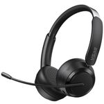 EKSA H35 Wireless Headset with Mic, Bluetooth 5.4 Headphones with Microphone Noise Cancelling, 25H Playtime, Mic Mute, On-Ear Headphones for PC Laptop Trucker Office Call Center Teams Zoom