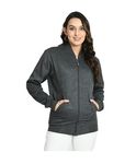 IndiWeaves Women Solid Fleece Warm Front Open Zipper Jacket for Winter (Pack of 1) Dark Grey