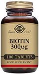 Solgar Biotin 300 µg Vegetable Capsules - Pack of 100 - For Healthy Hair and Skin - Promotes Energy and Vitality - Vegan