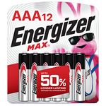 Energizer MAX AAA Batteries (12 Pack), Triple A Alkaline Batteries