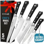 Cutluxe Chef Knife Set, Professional Chef's Knife Set – Razor Sharp German Steel, Full Tang, Ergonomic Handles – Artisan Series…