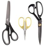 Sewing Scissors Set w/Pinking Shear, Embroidery Shear & Fabric Shear - 1 Set - BambooMN